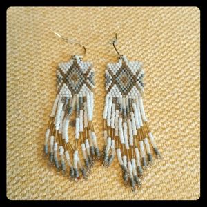 Boho Seed Bead Fringe Earrings